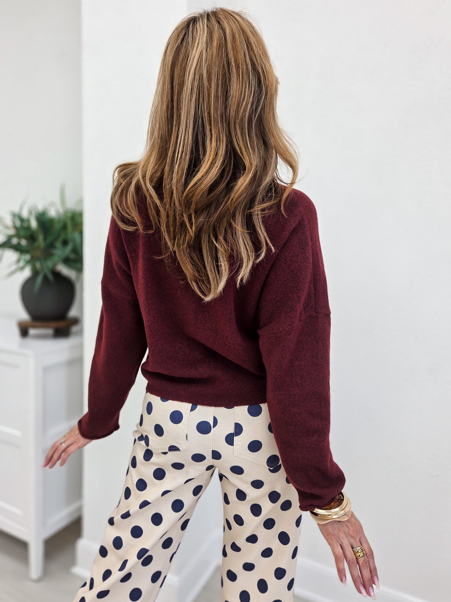 Burgundy Lightweight Button Down Knit Cardigan