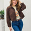 Suede Collared Button Down Jacket