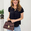 Ruffled Boat Neck Front Tie Puff Sleeve Top