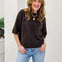 Heathered Crew Neck Half Sleeve Boxy Pullover