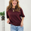 Heathered Crew Neck Half Sleeve Boxy Pullover