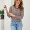 Stripe Contrast Trim Button Down Knit Cardigan
