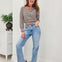 Stripe Contrast Trim Button Down Knit Cardigan