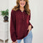 Raw Rolled Edge Henley Relaxed Pullover Sweater