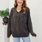 Raw Rolled Edge Henley Relaxed Pullover Sweater