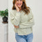 Stripe Raw Edge Drop Shoulder Knit Cardigan