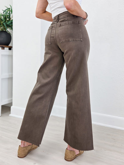 Raw Hem Straight Leg Denim Pant-B