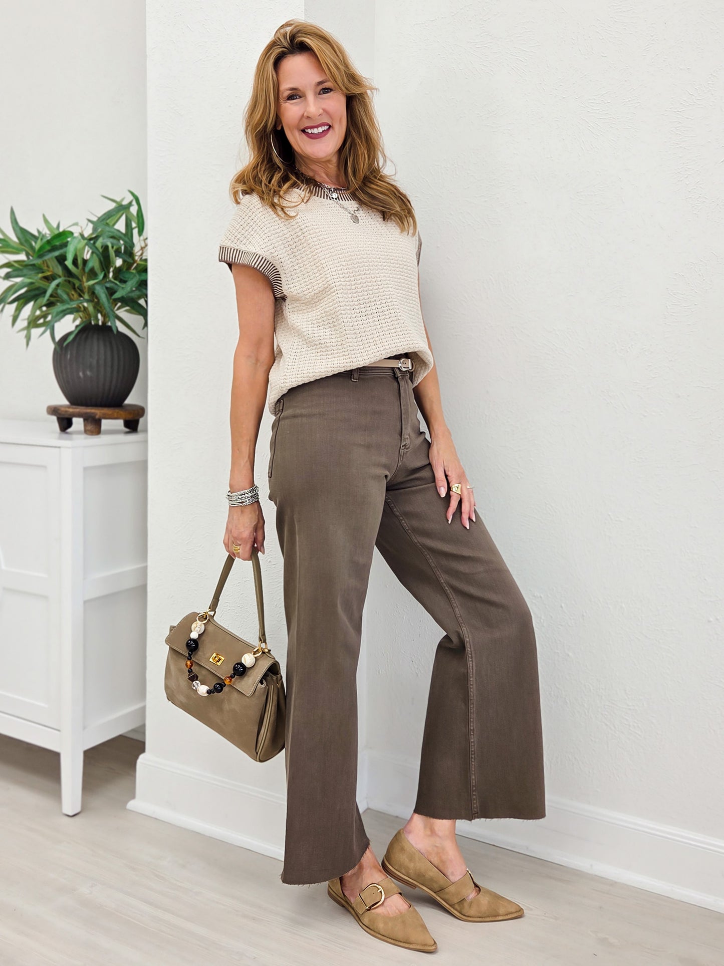 Raw Hem Straight Leg Denim Pant-B