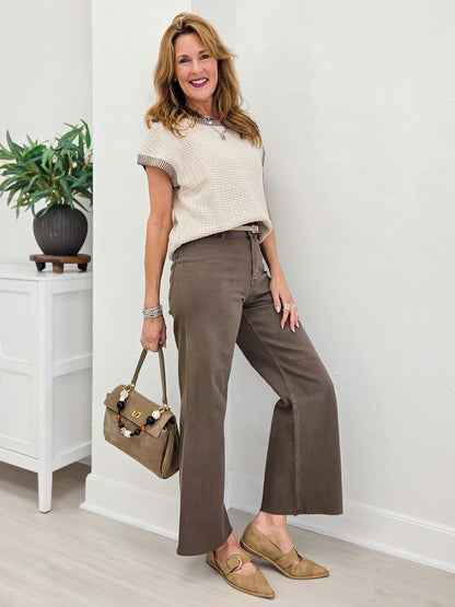 Raw Hem Straight Leg Denim Pant-B