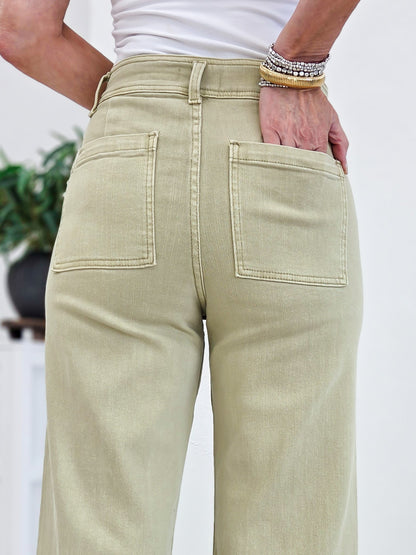 Raw Hem Straight Leg Denim Pant-A