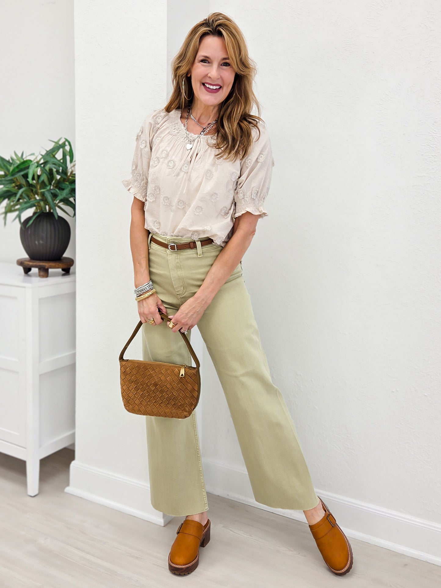 Raw Hem Straight Leg Denim Pant-A