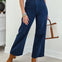 Raw Hem Straight Leg Denim Pant-A