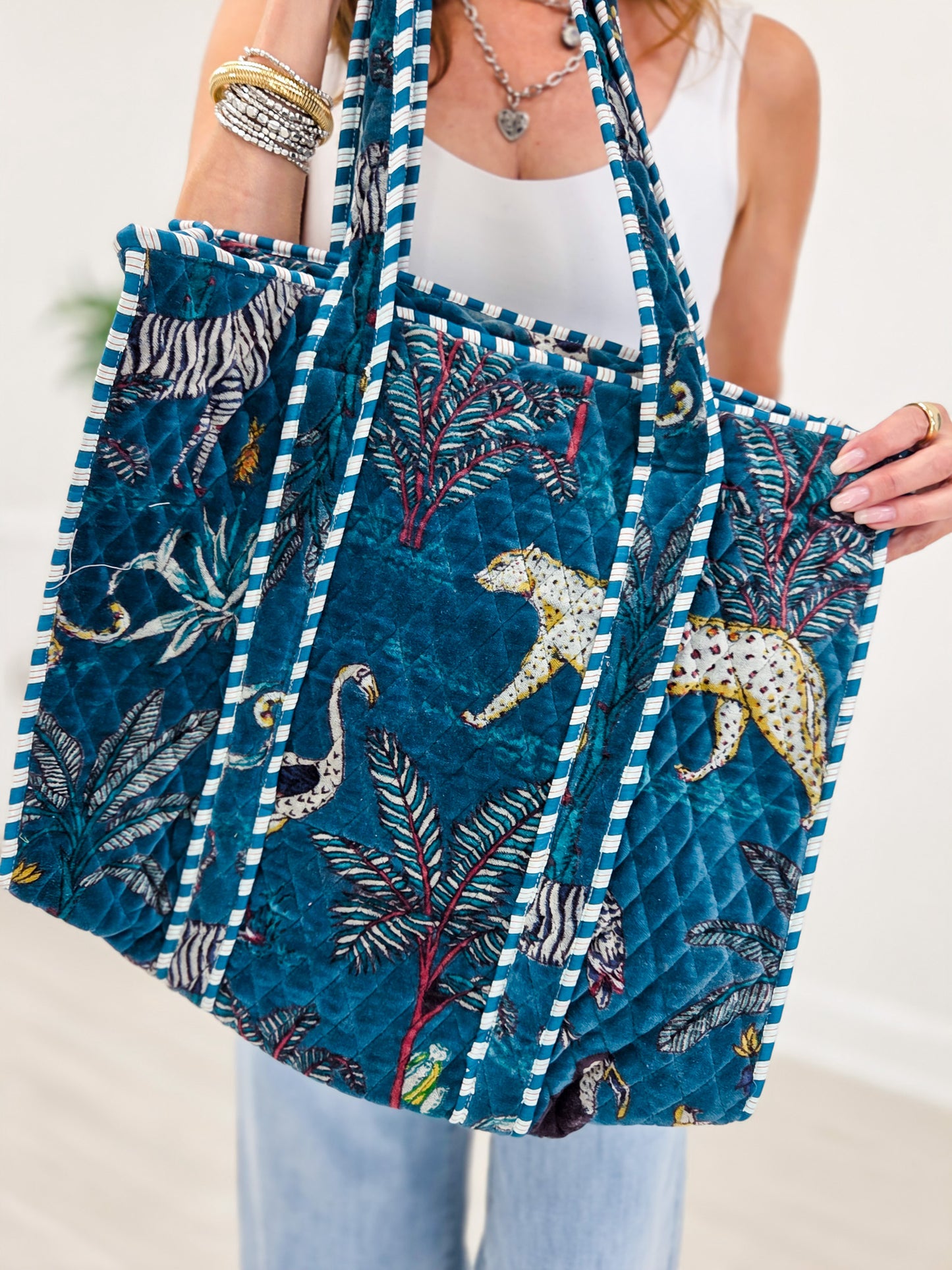 Quilted Large Everyday Tote Bag- A