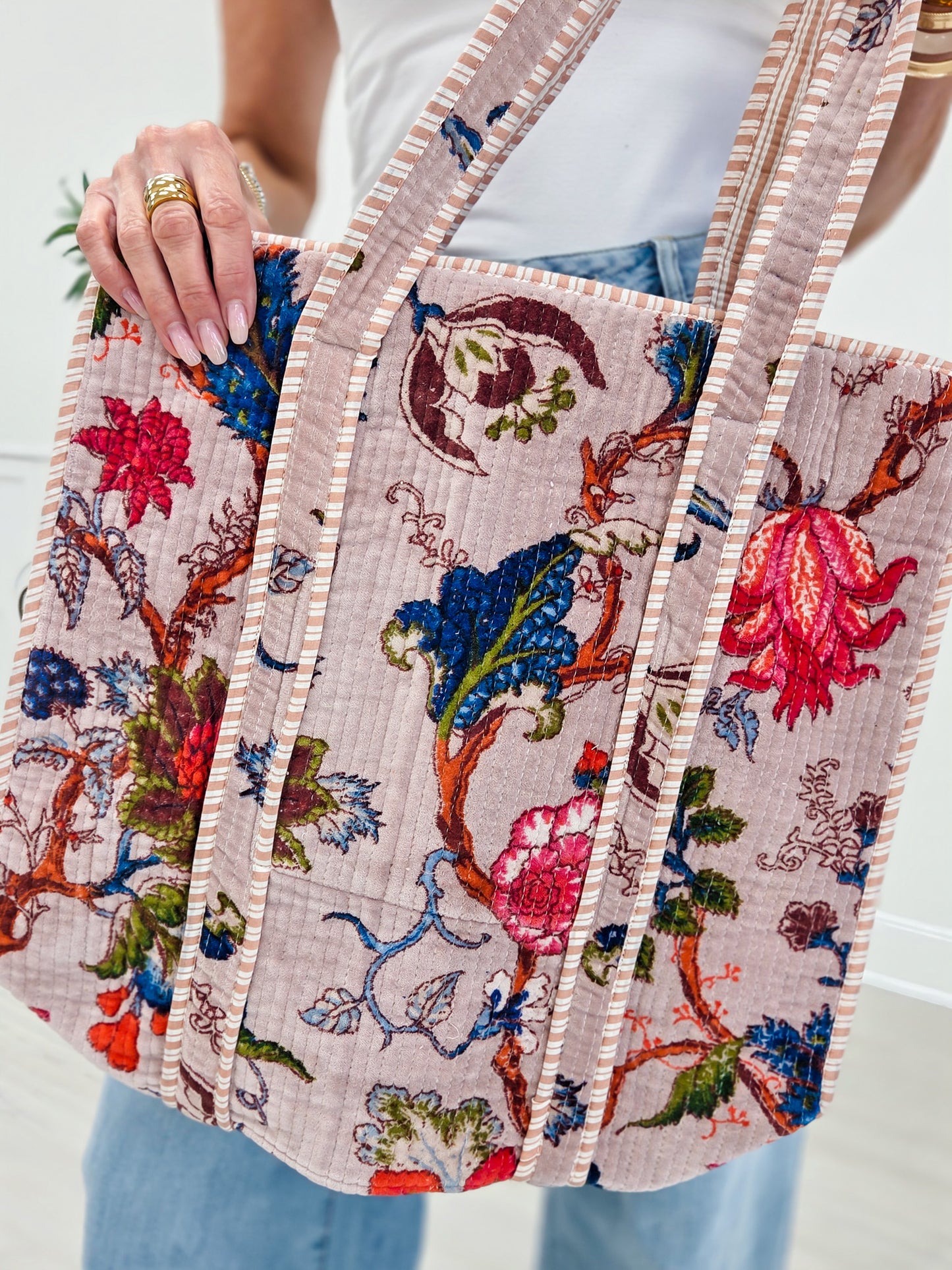 Quilted Large Everyday Tote Bag- A