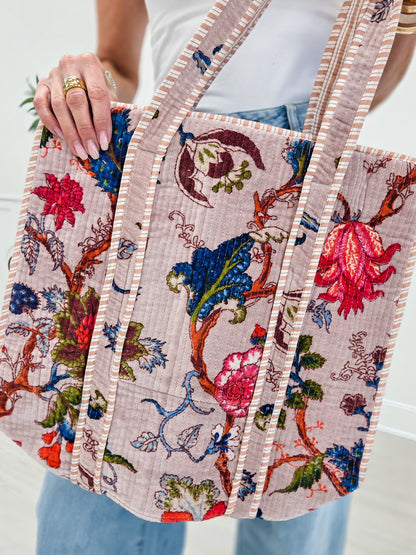 Quilted Large Everyday Tote Bag- A