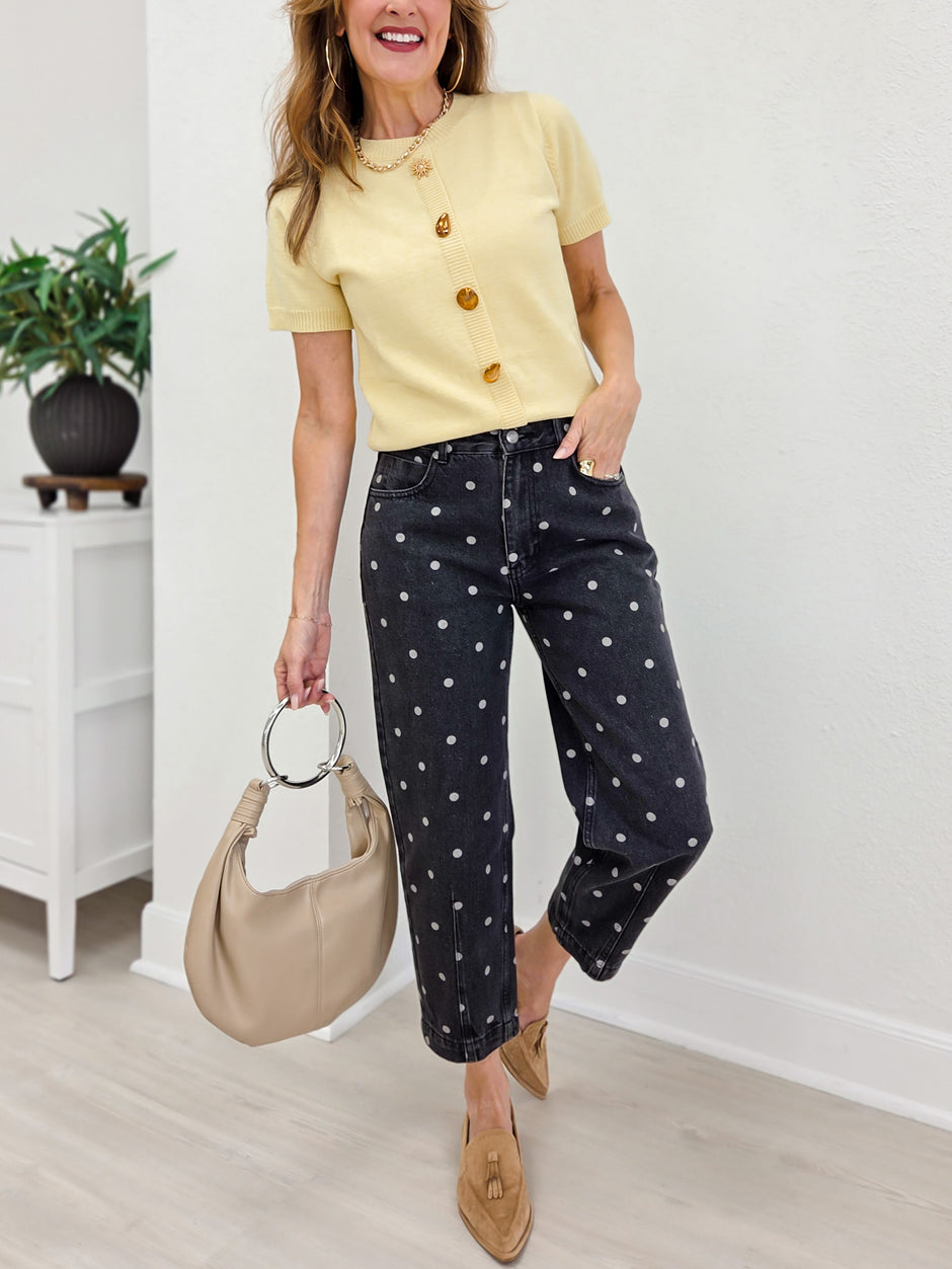 Decorative Buttons Soft Knit Sweater