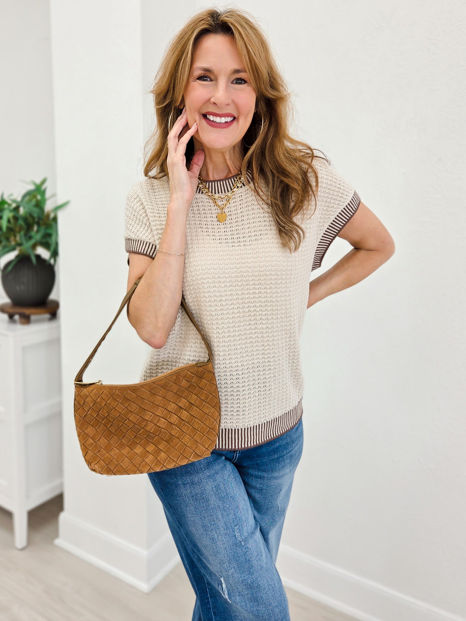 Sleeveless Knit Sweater Top