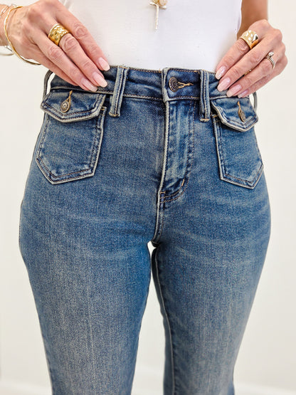 Judy Blue Mid-Rise Vintage Front Pocket Boot