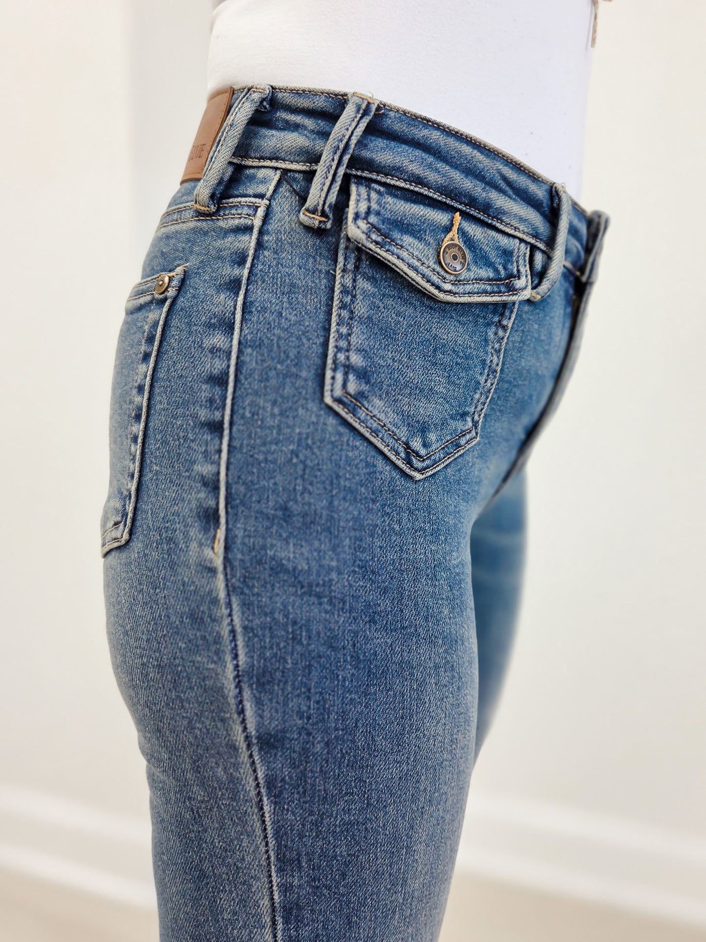 Judy Blue Mid-Rise Vintage Front Pocket Boot