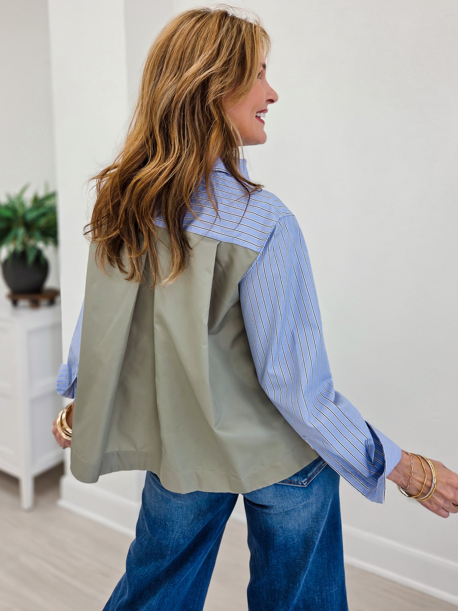 Mila Contrast Back Stripe Shirt