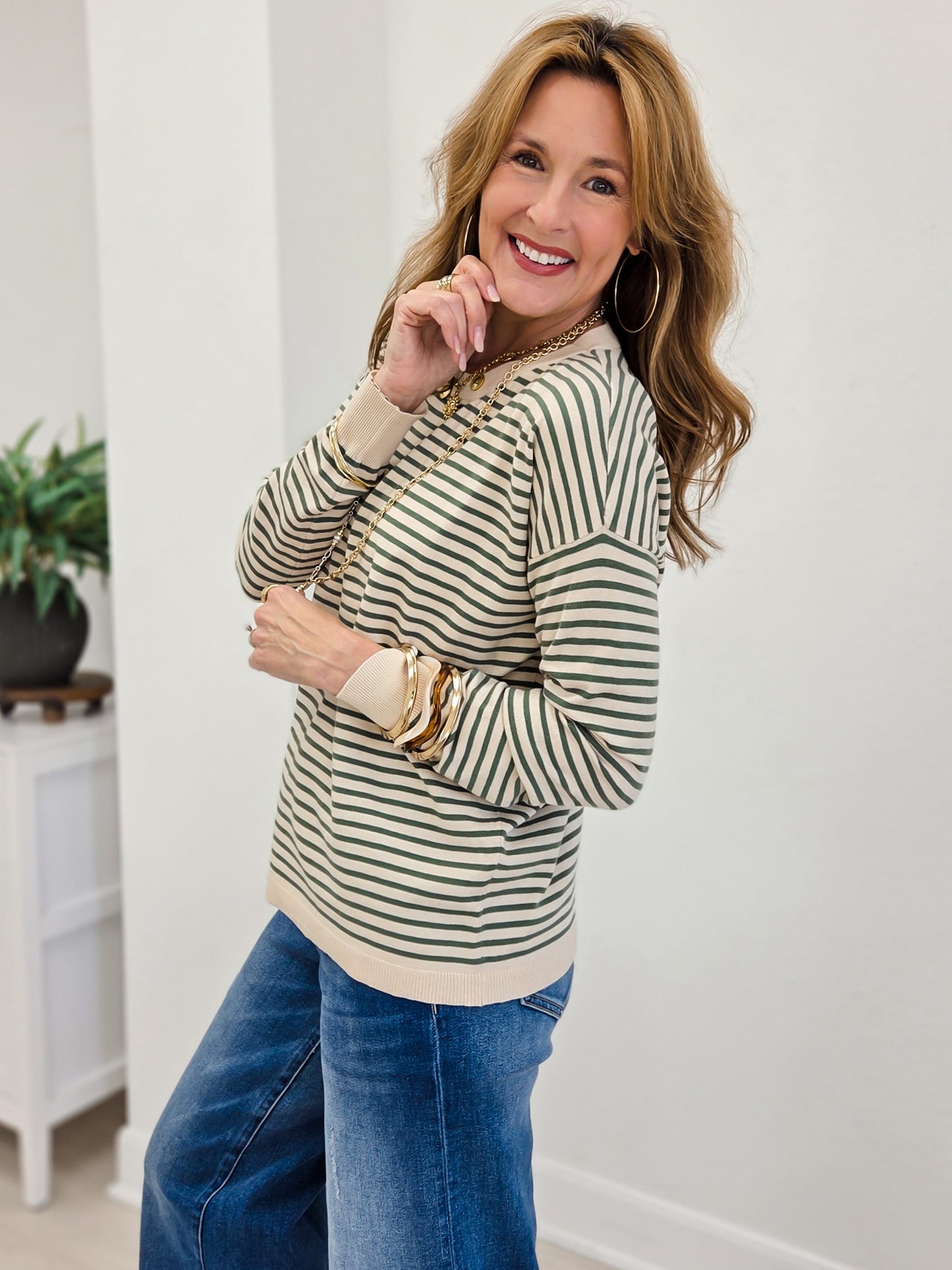 Loose Fit Striped Sweater