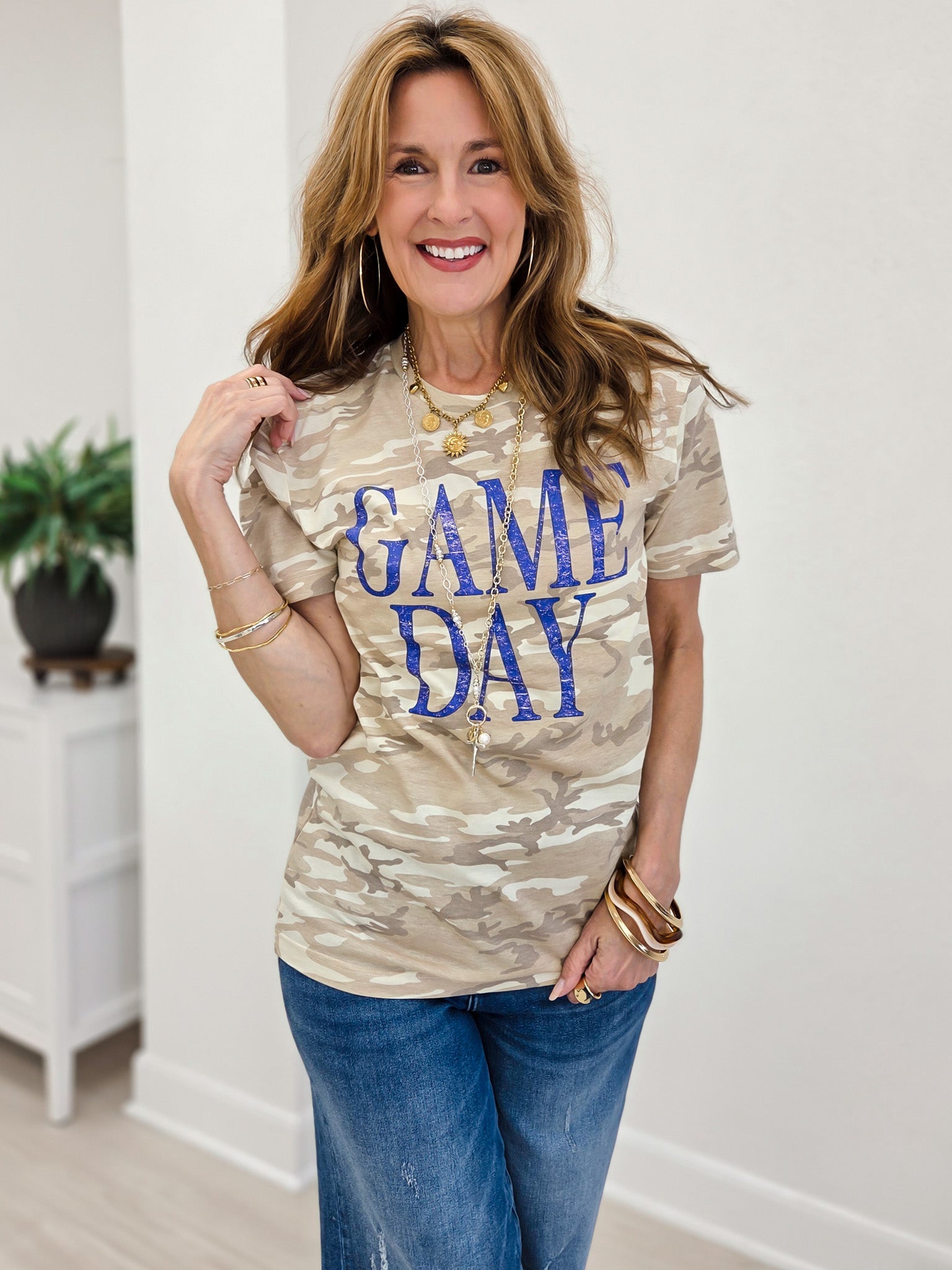 Game Day On Camo Graphic Tee