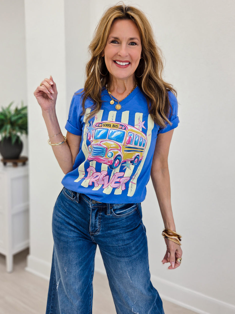 Bus Driver V-Neck Graphic Tee