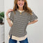 Oversized Stripe Casual Knit Top With Half Sleeves