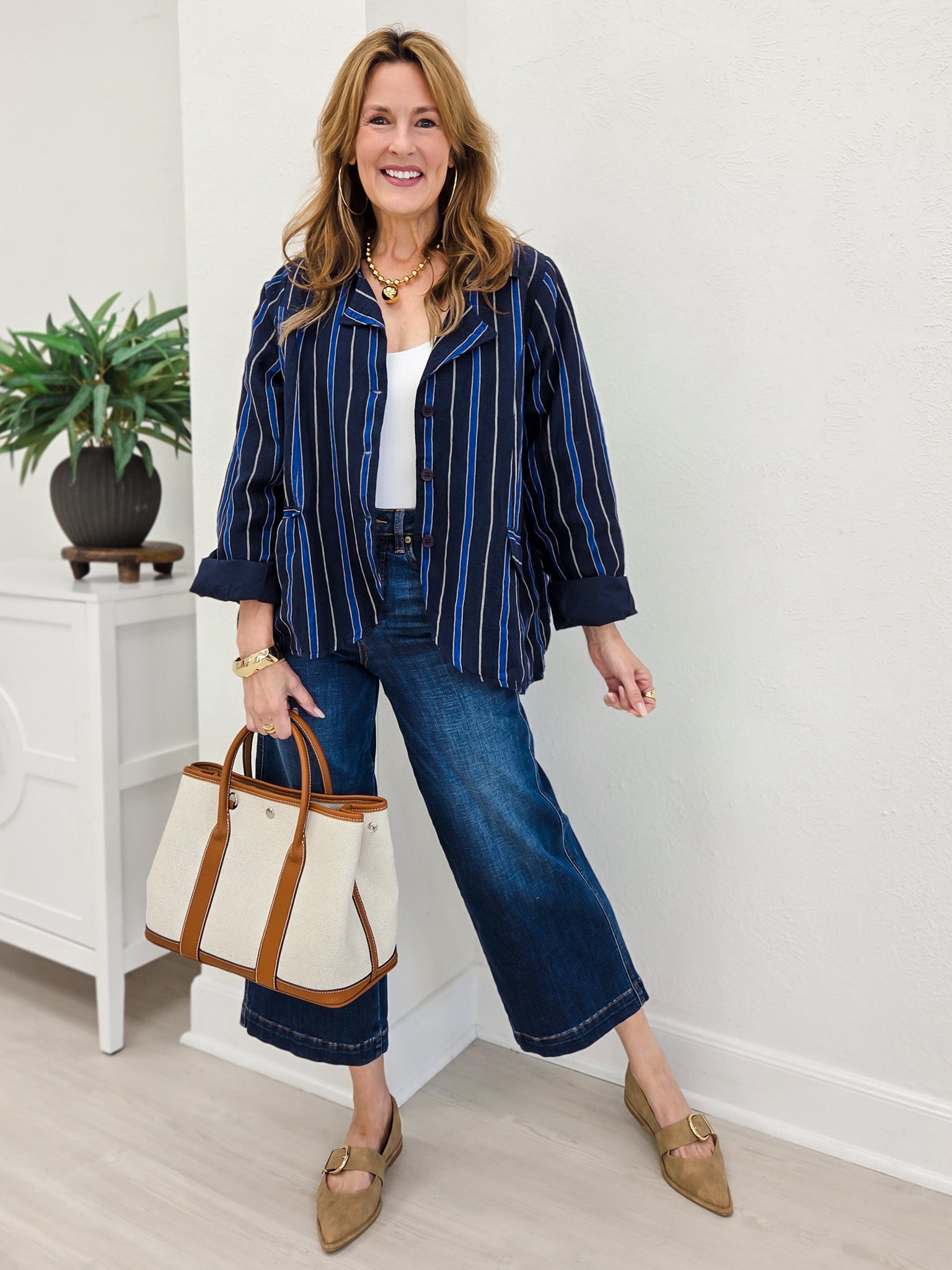 Lined Notched Lapel Tailored-Relaxed Woven Blazer