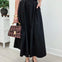 Margot Classic Black Poplin Midi Skirt