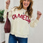 Oversized Stich Detail Yoga Lettering Sweatshirts
