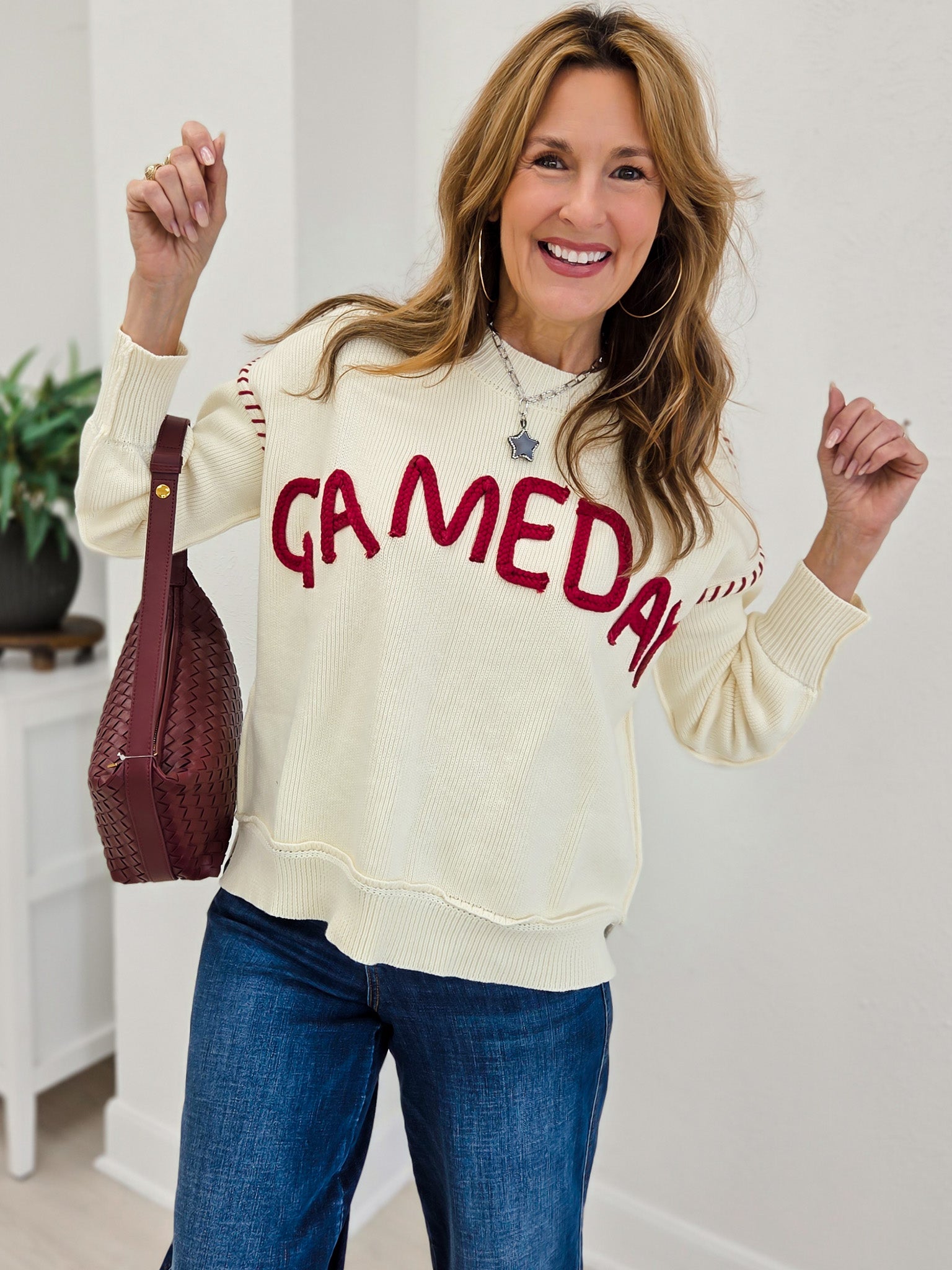 Oversized Stich Detail Yoga Lettering Sweatshirts