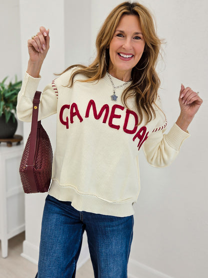 Oversized Stich Detail Yoga Lettering Sweatshirts