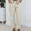 Washed Vintage Stripe Rope String Pants-A