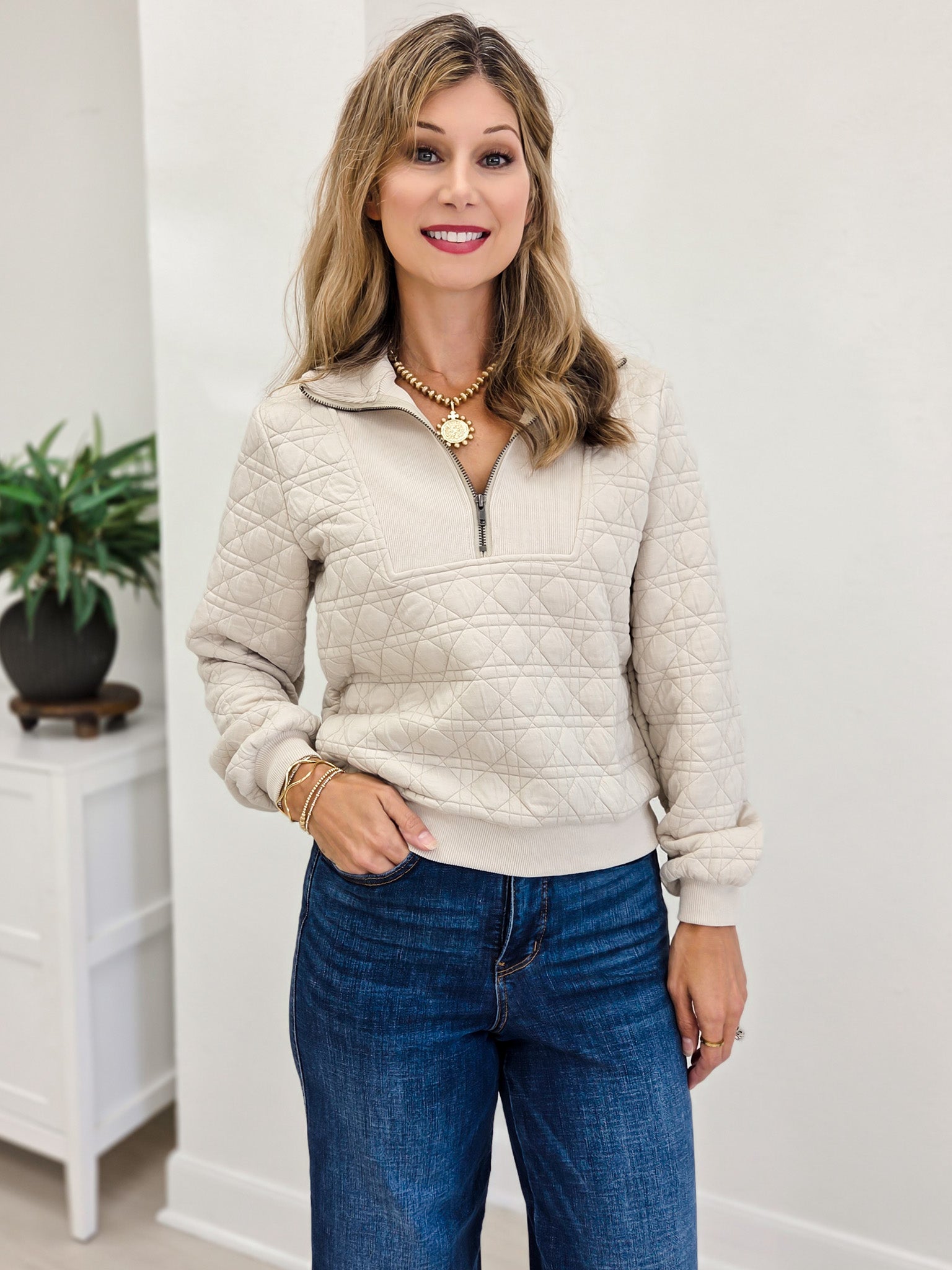 Luxe Half Zip Pull Over Sweater