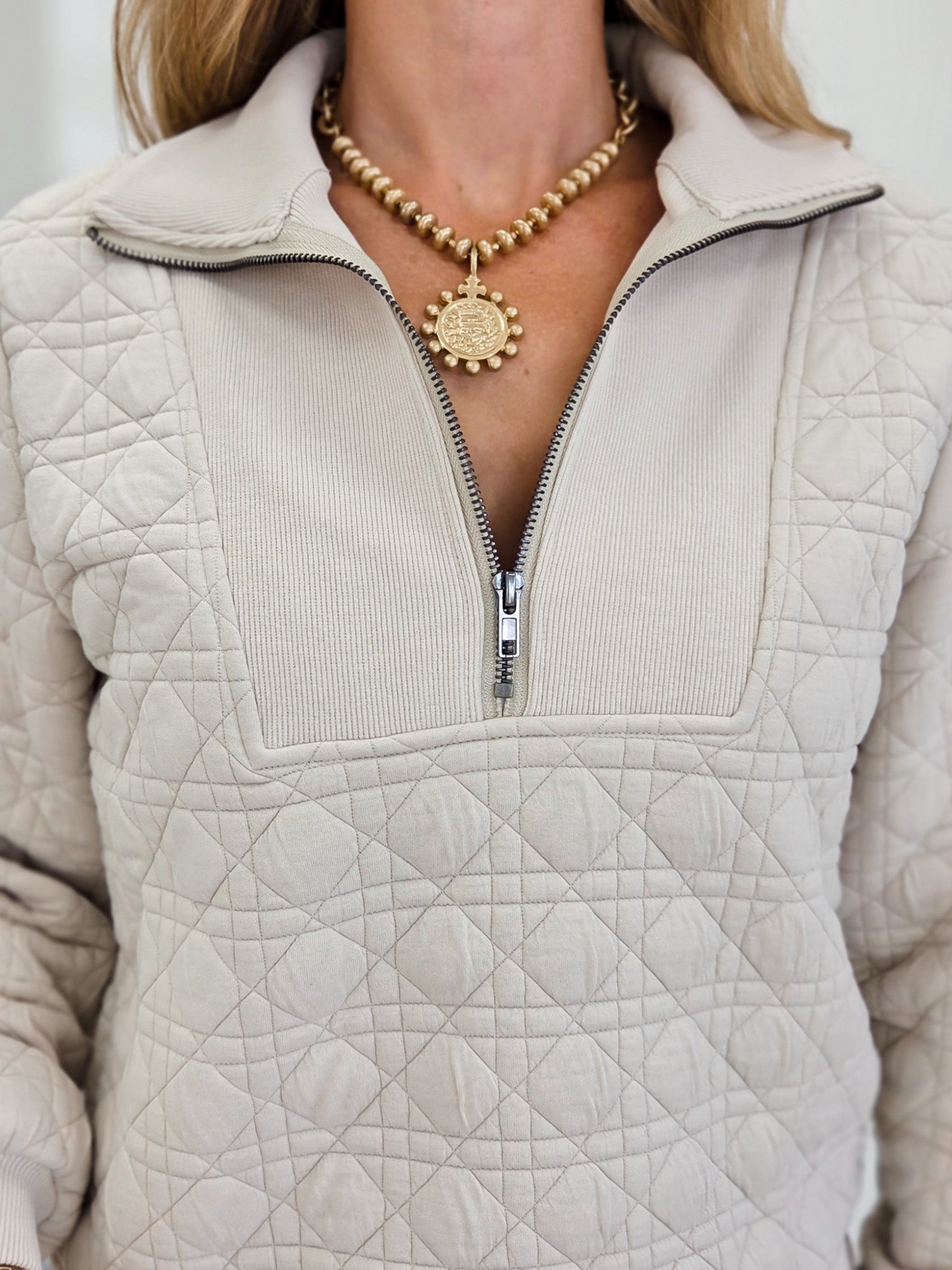 Luxe Half Zip Pull Over Sweater