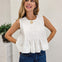 Pintuck Detail Swing Hem Sleeveless Top