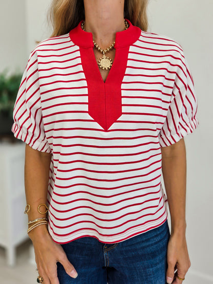 Stripe Dolman Sleeve Oversized Knit Top