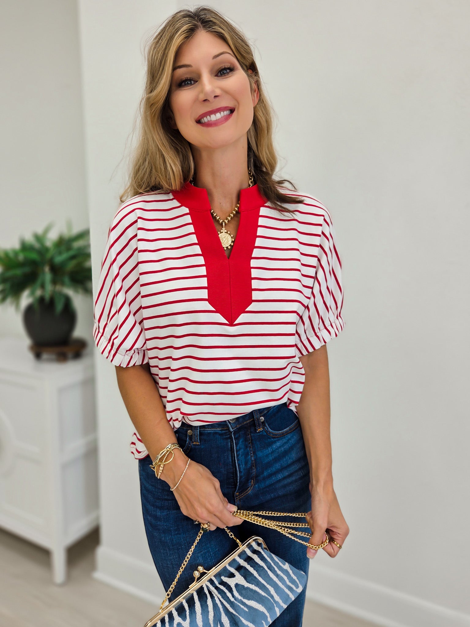 Stripe Dolman Sleeve Oversized Knit Top