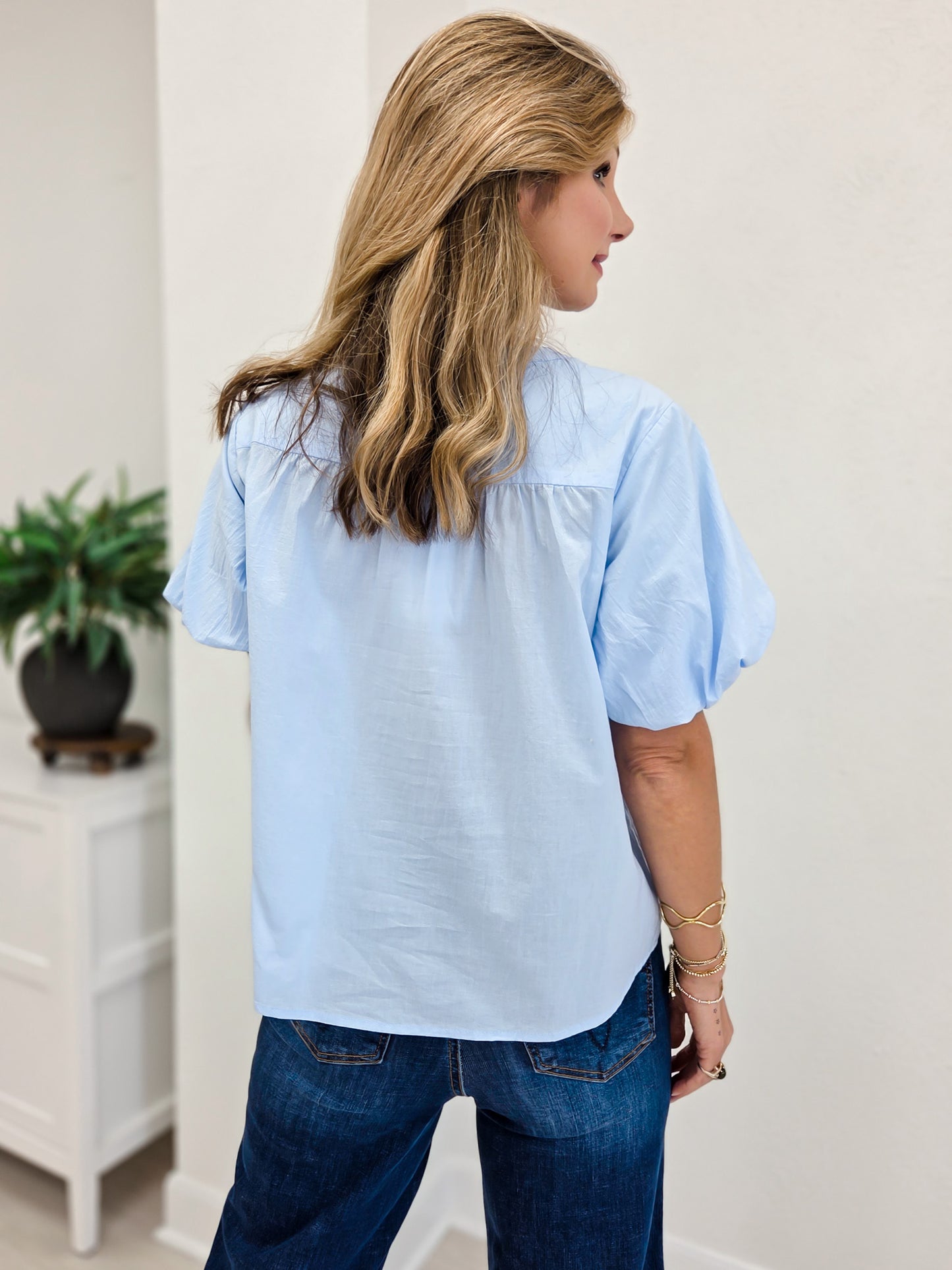 Pintuck Detailed Button Down Shirt