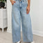 Vintage Wash Wide Leg Paneled Jean