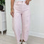 Washed Gingham Printed Twill Barrel Pants