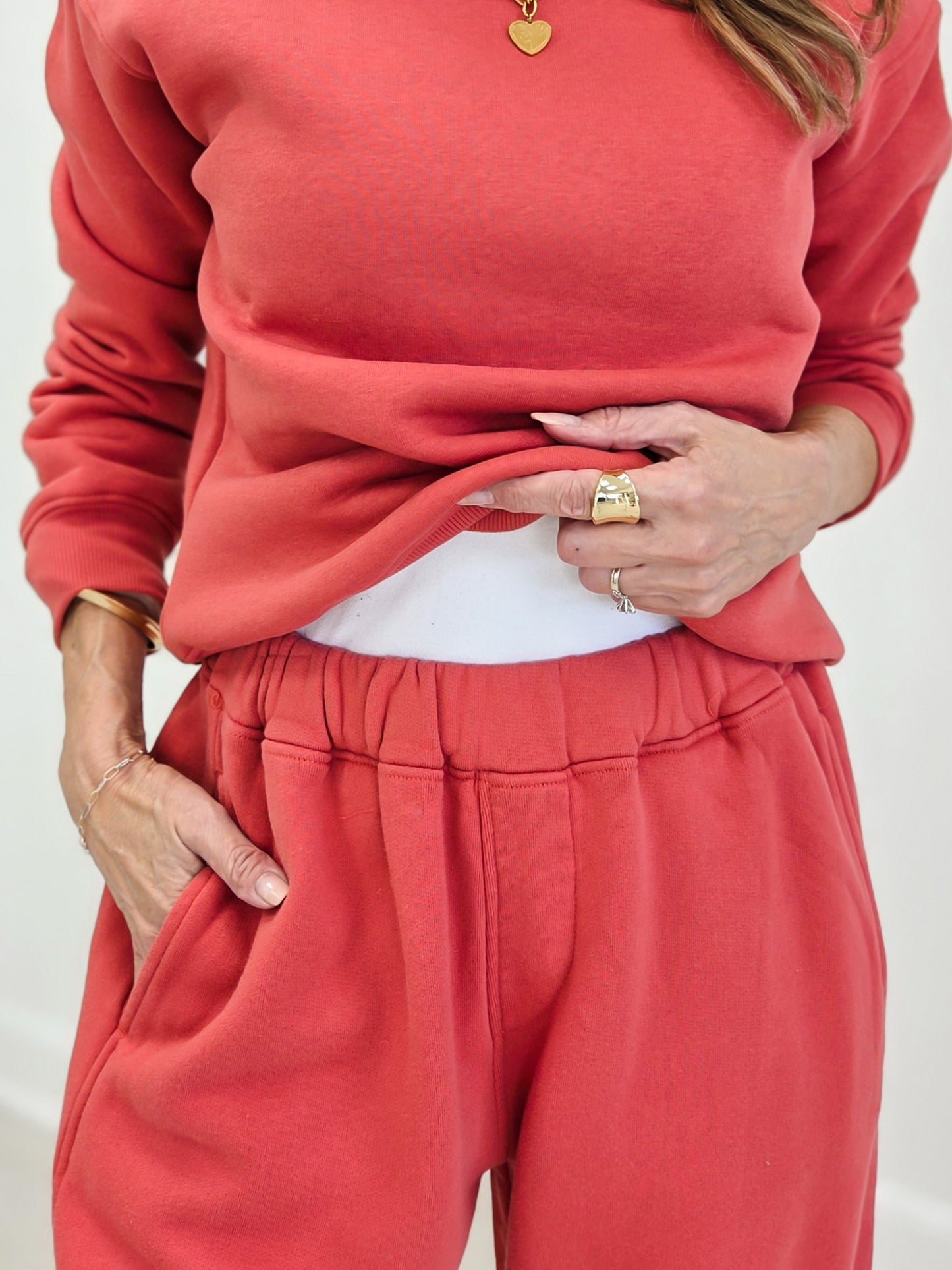 Classic Fit Fleece Sweatshirt With Matching Barrel Lounge Pant Set