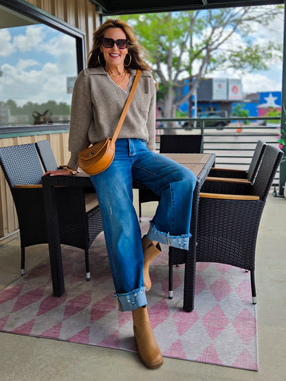 Luxe Relaxed Fit Two Tone Sweater