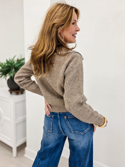 Luxe Relaxed Fit Two Tone Sweater