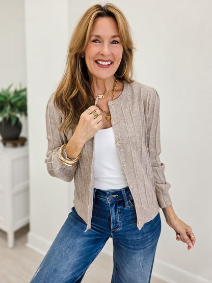 Luxe Modern Crew Neck Cardigan