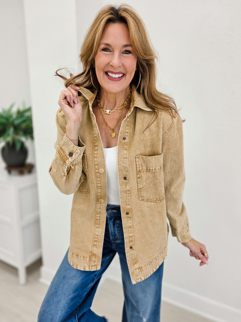 Vintage Washed Denim Pocket Jacket