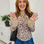 Waffle Thumb Hole Leopard Long Sleeves Top