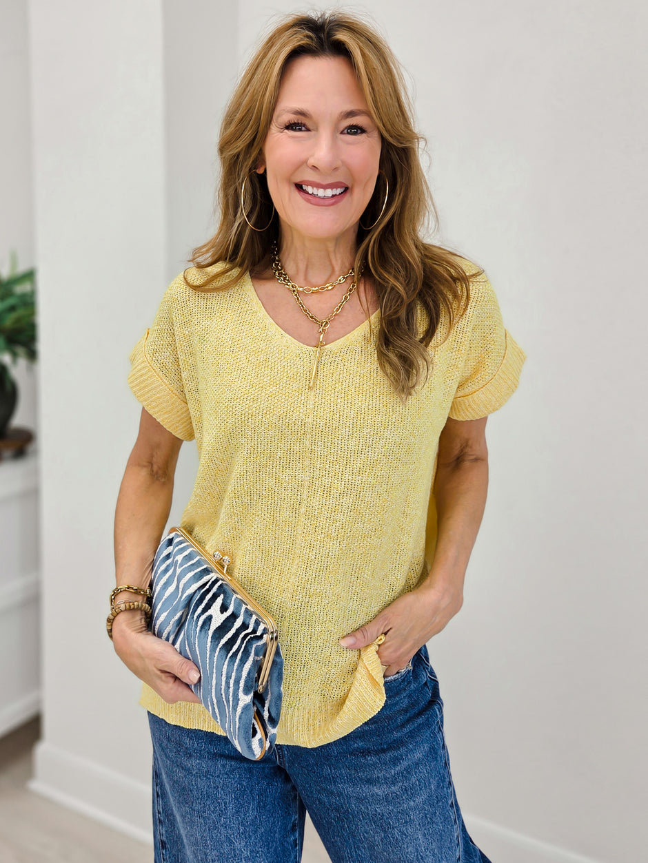 Lightweight V Neck Easy Knit Pullover