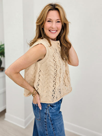 Rustic Poem Hand Rouched Cable Knit